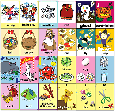 400枚以上の絵カードを家庭のプリンタで印刷可能。ジャンルによって絵のタッチが違うのも楽しい