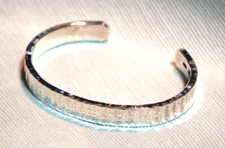 市松のシルバーバングル