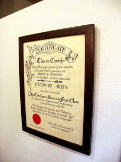 ギーブス&ホークスで修行したという証