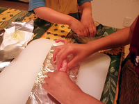 肉を巻いていく