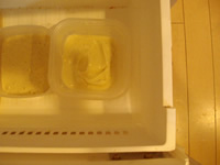 タッパに入れて冷やす