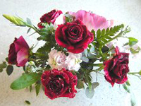 残りの花をアレンジ