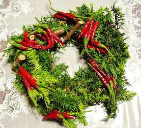 赤唐辛子を巻きつけたところ