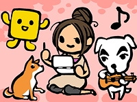DSをする女の子の図