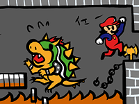 困難を乗り越えたマリオの図