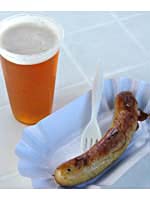 ドイツバイエルン州の村のソーセージ、生ビール